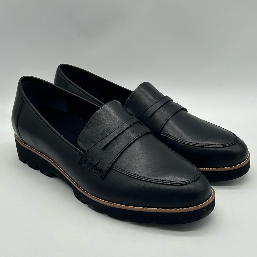 Vionic Cheryl II Black Nappa Leather Loafers – Women’s Size 6W – New In Box - Picture 4 of 11